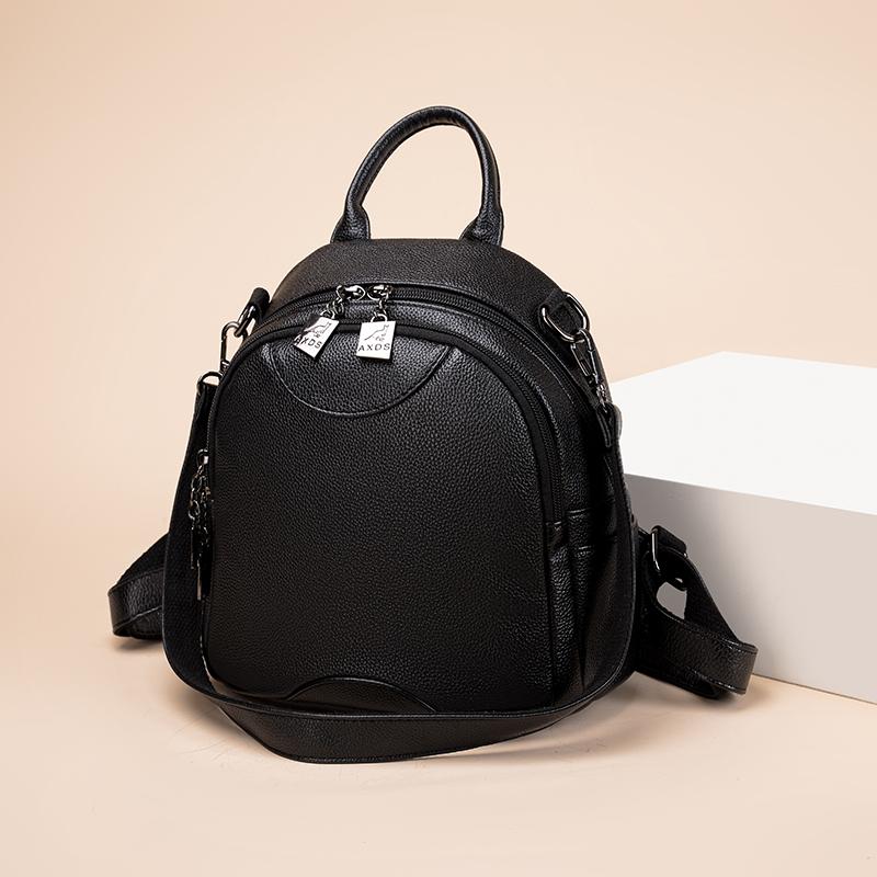 Luxury Brands Mini Backpack Women Solid Color PU Leather Shoulder Bags New Fashion Small School Bags Lady Casual Travel Rucksack