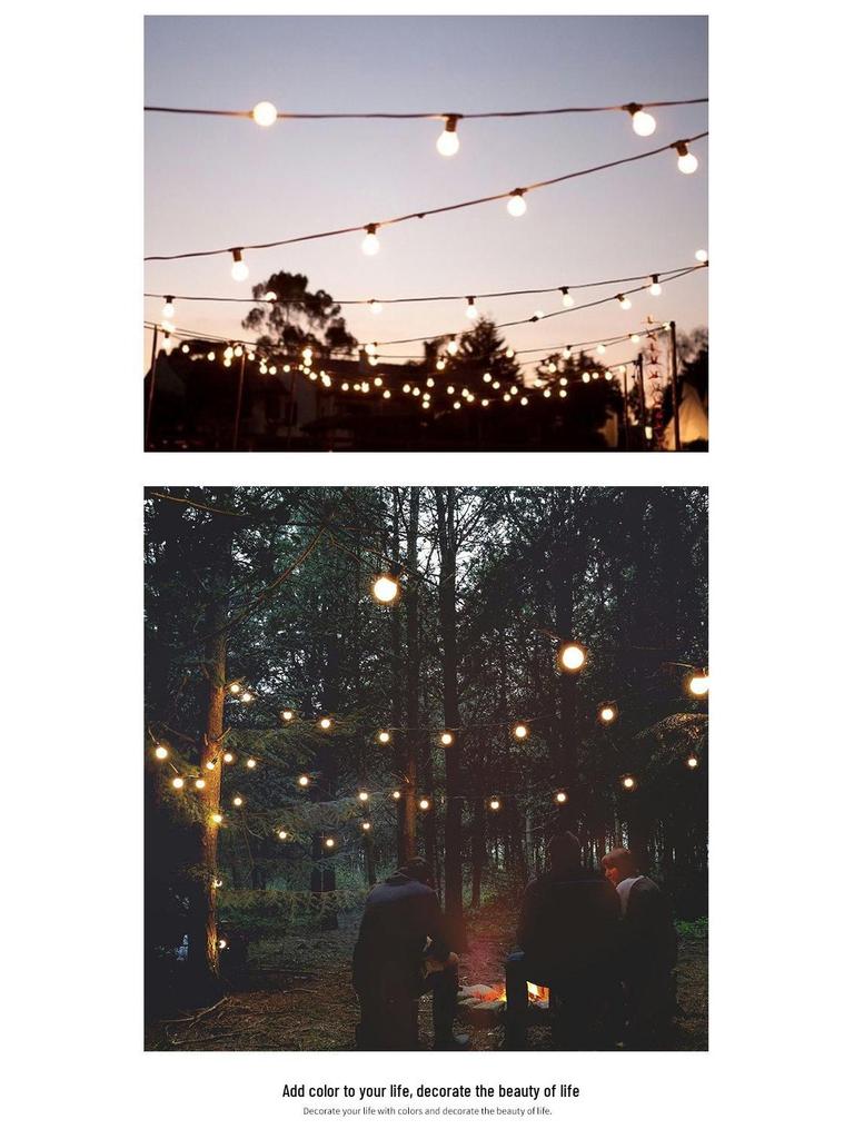 Waterproof G50 LED String Lights: Camping, Awning, Wedding, Christmas Decorations