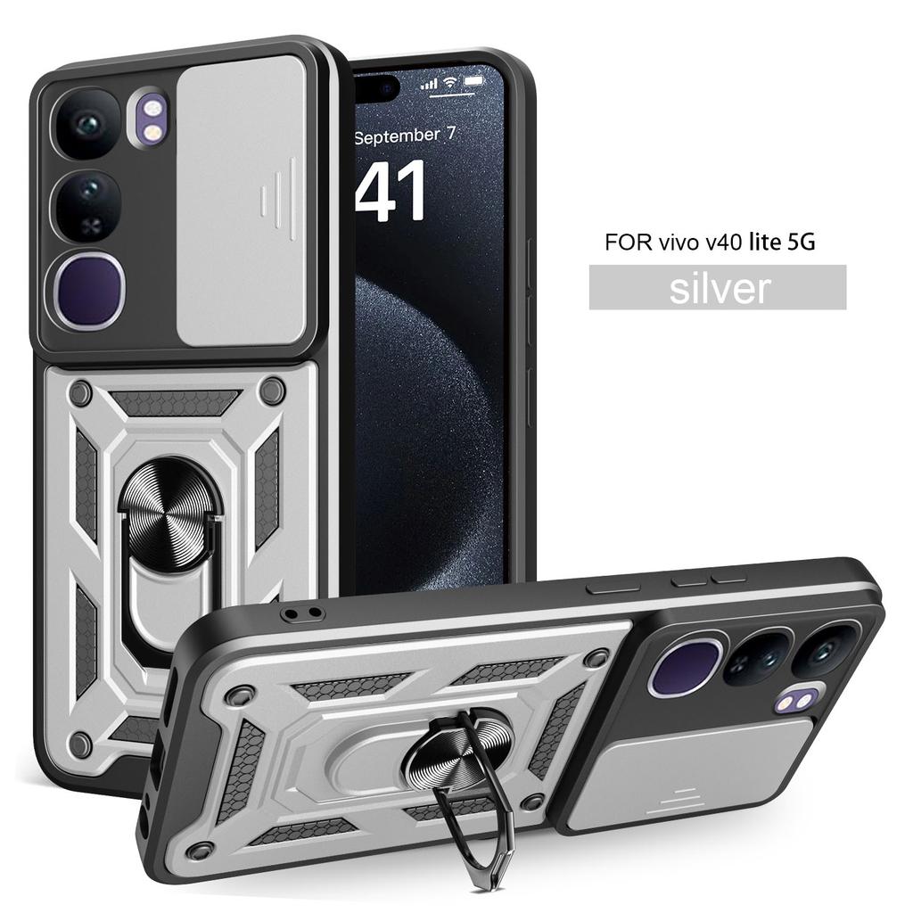 For Vivo V40 SE 80W Case vivo V40 Lite 4G 5G Cover V40SE Magnetic Ring Holder Armor Phone Case Slide Camera Protect Back Cover