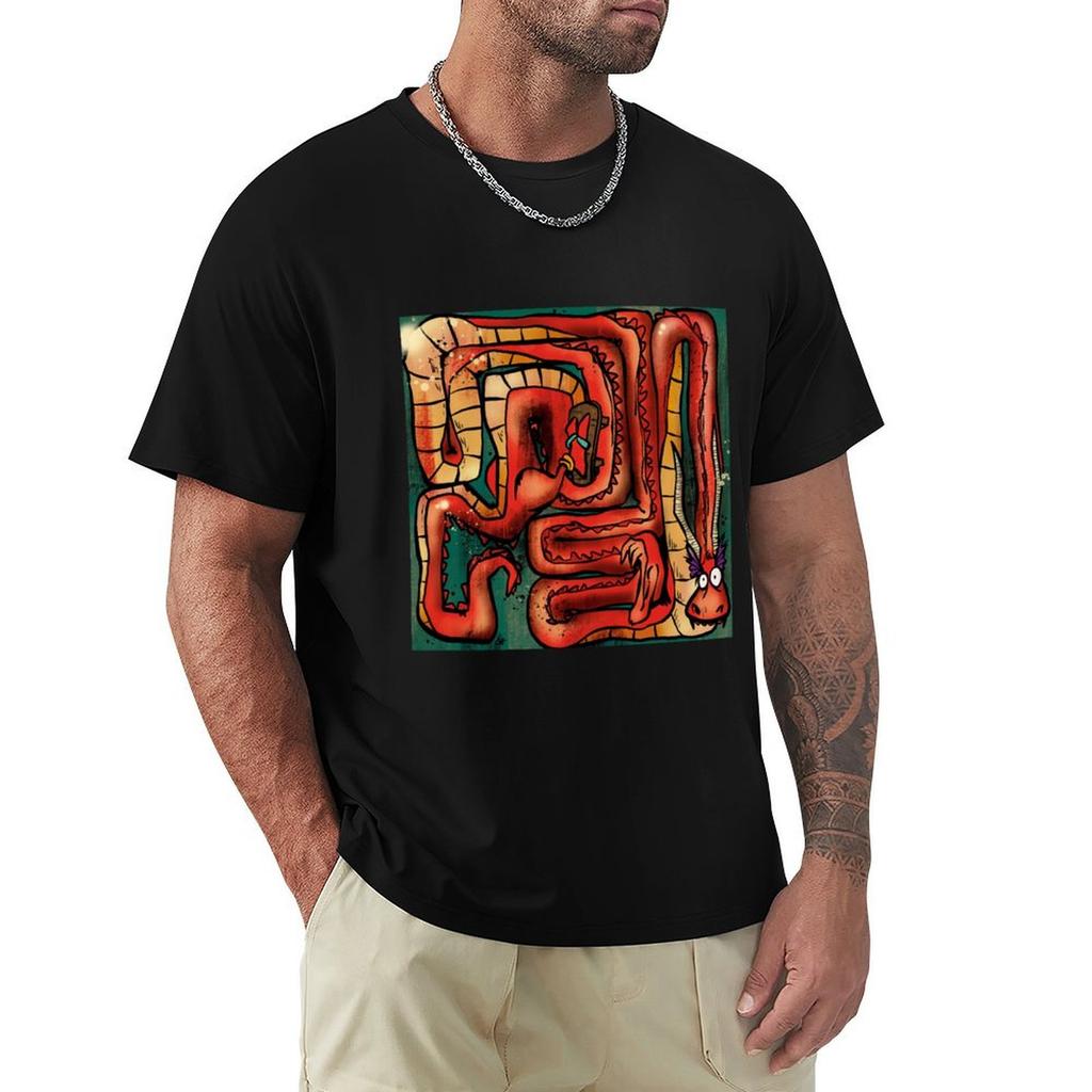 Folded Dragon TShirt korean fashion cute tops Short sleeve tee shirts graphic tee men