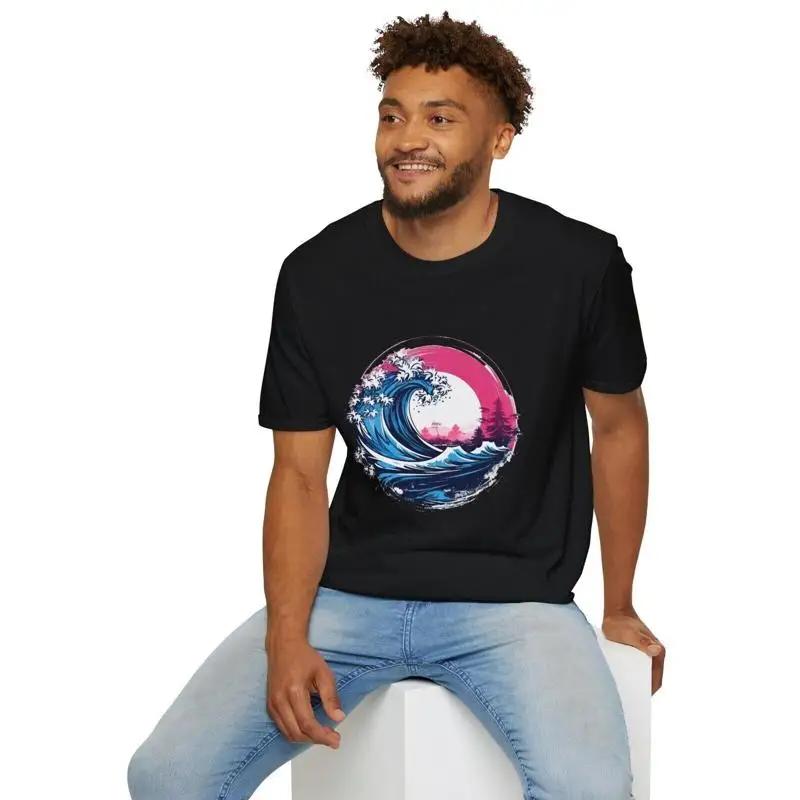Ocean Wave Art T Shirt Coastal Vibes