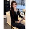 Women's Long Sleeve Ribbed Cotton T-shirt - Slim Fit, Stylish Design for Spring & Autumn