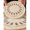 1pc Cute Floral Pot Holder, Thick Round Hand-Woven Heat Insulation Pad, Table Mat, Bowl Coaster