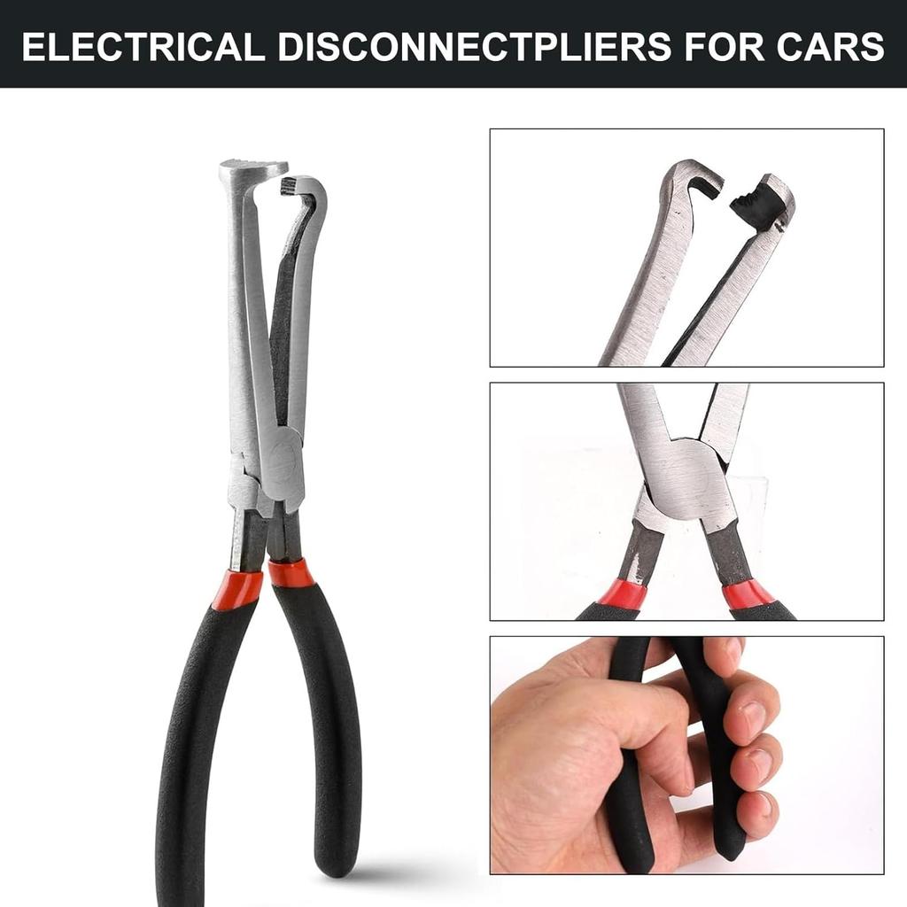 Premium Electrical Disconnect Pliers Set, 8" 60-Degree Electrical Disconnect Pliers For Automotive Connectors & Sensors, Electrical Connector Plier,
