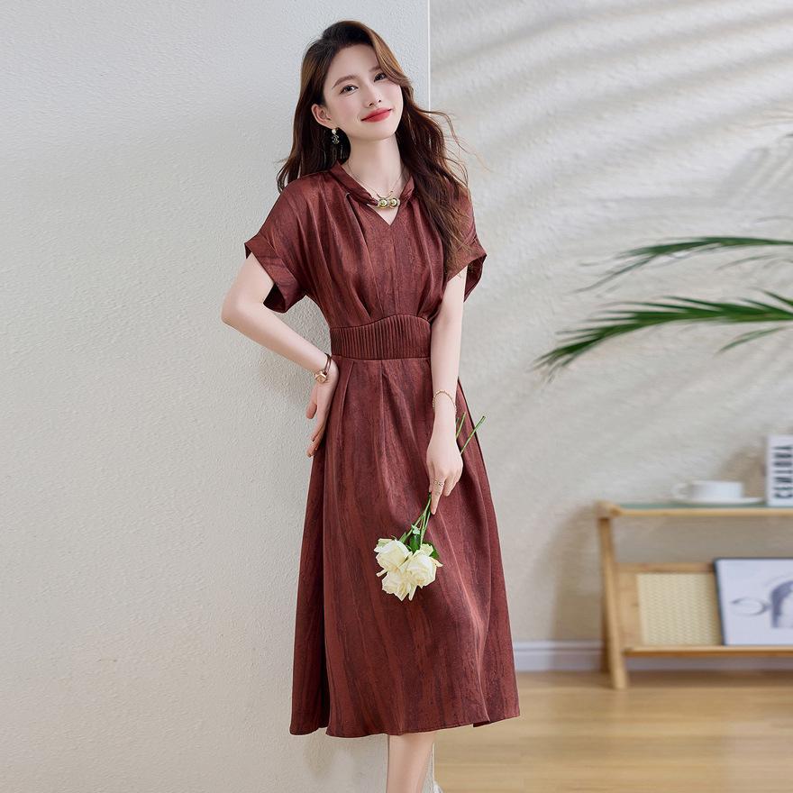 

Юбка женская новый дизайн легкая роскошь темперамент красный талия тонкая супер хорошо выглядящее платье M красный