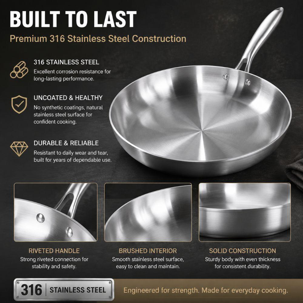 Multi-functional Frying Pan Uncoated Fried Steak Pot New NonStick Skillet  Gas Induction Cooker
