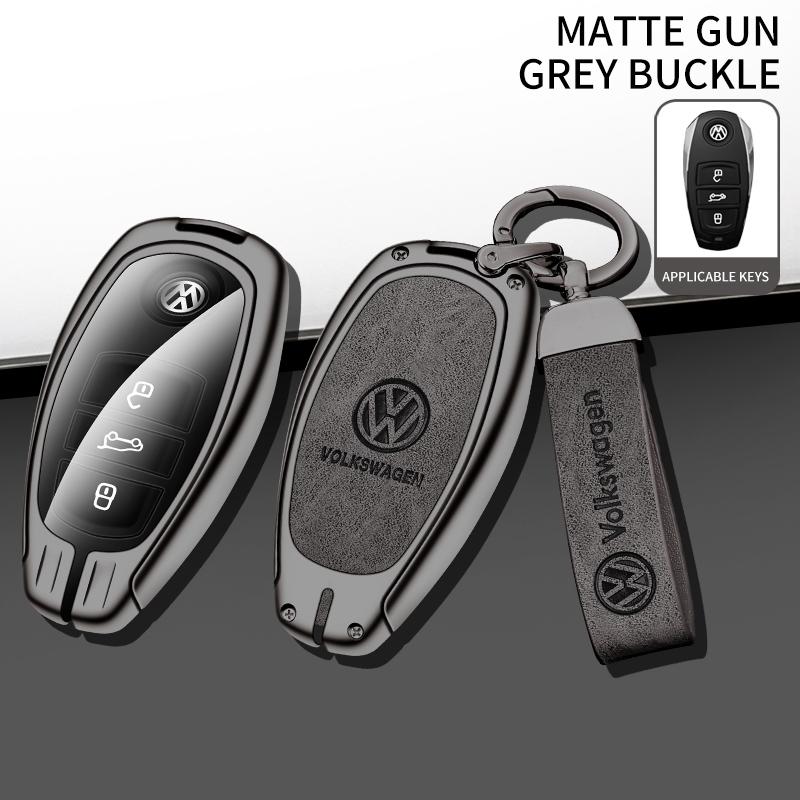 For VOLKSWAGEN Zinc Alloy Leather Car Key Case Cover Protector Shell for Volkswagen VW Golf 6 Mk6 Tiguan Polo Passat CC B6 B7 To