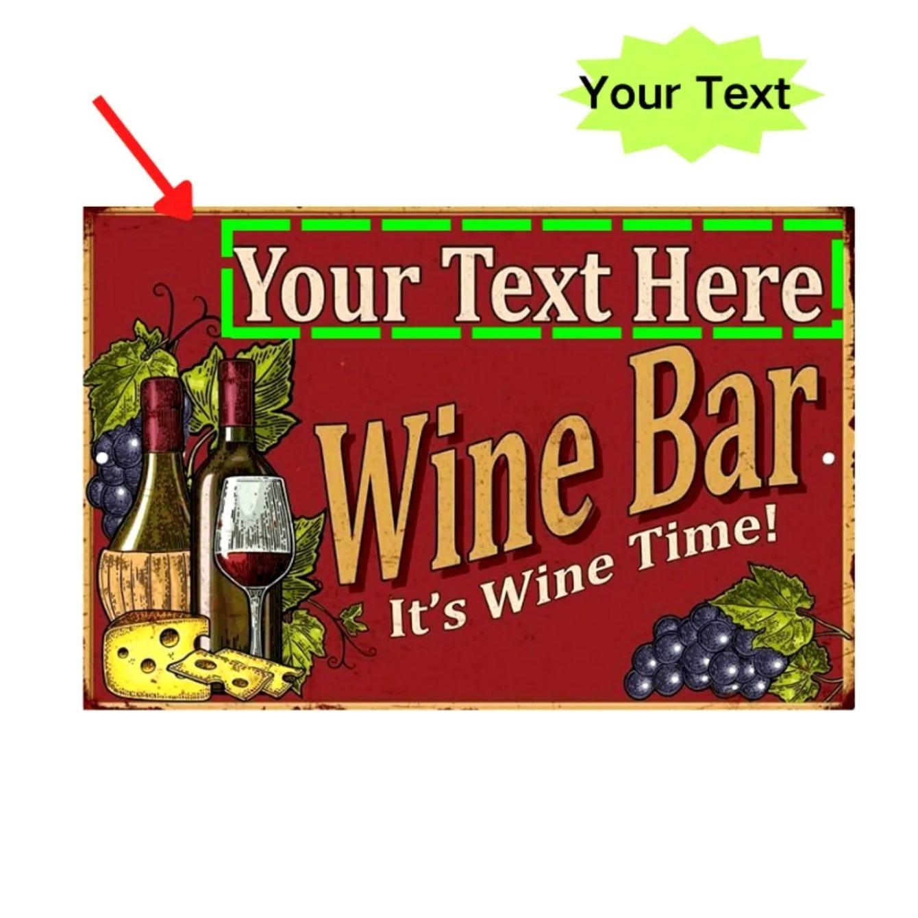 Vintage Metal Sign Wine Theme Bar Decor 8x12 Inch белый