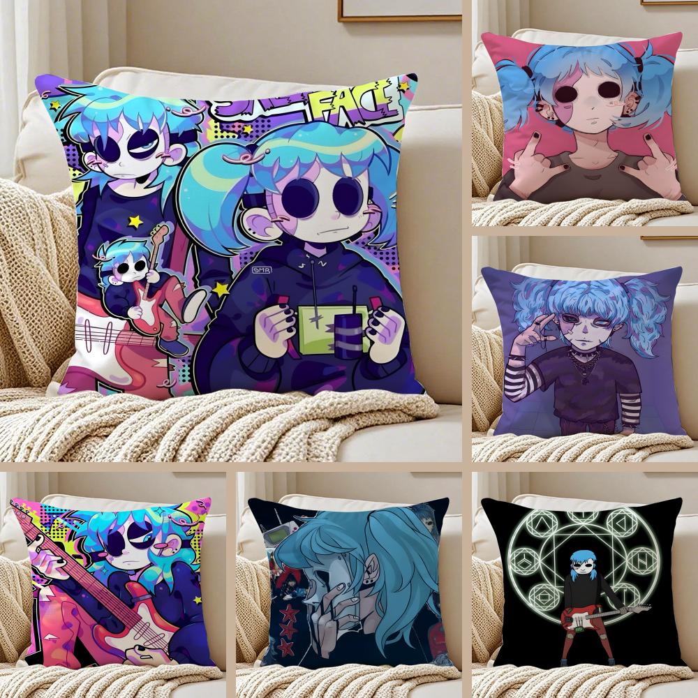 Eerie Indie American Video Game SSally Face Cushion Cover Pillowcase Antidustmite Invisible Zipper Short Plush Sofa Cushion