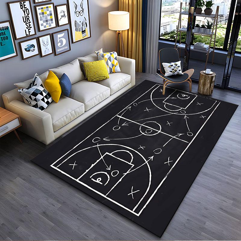 Basketball Strategy Chalkboard suitable as a non-slip mat for the living room or bedroom sofa