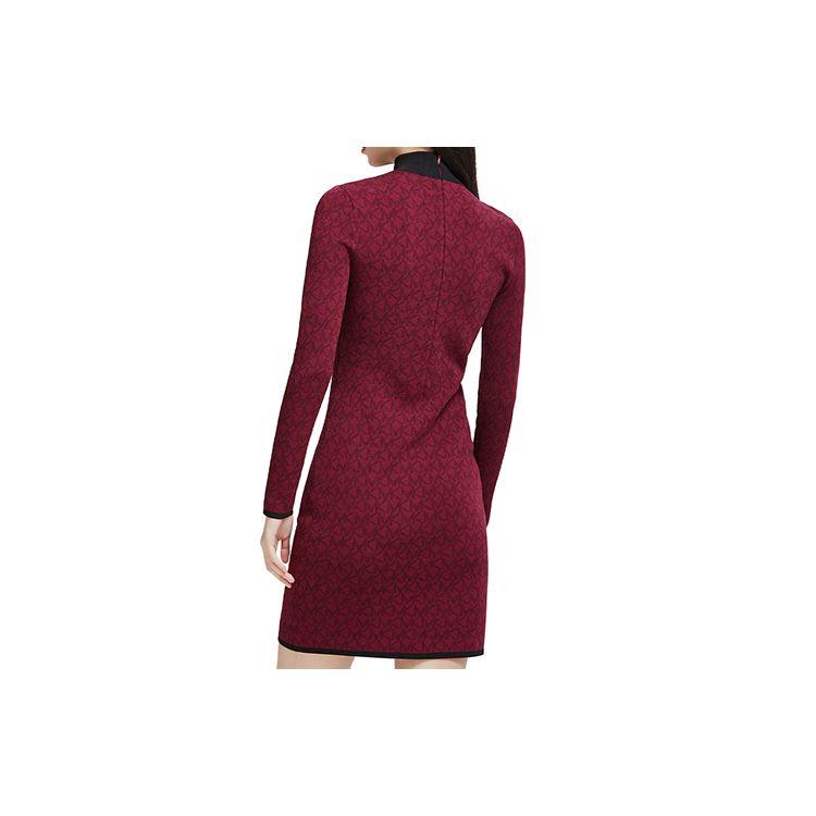 Michael Kors SS22 Allover Pattern High Neck Knit Long Sleeve Dress Women dresses MF180NV2RW649