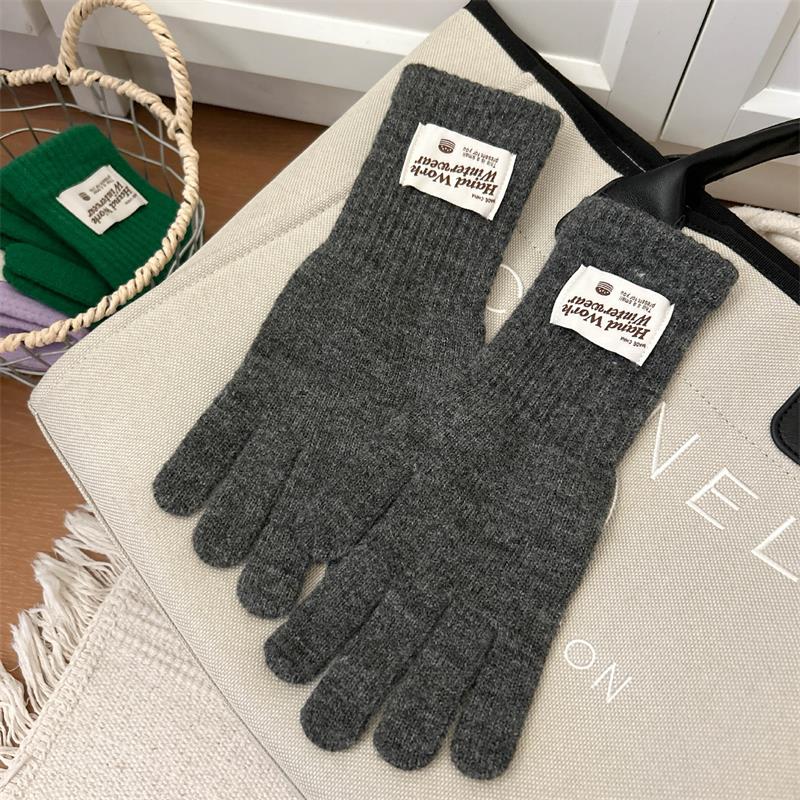 Womens Ladies Warm Winter Thick Thermal Woolen Knitted Touch Screen Gloves