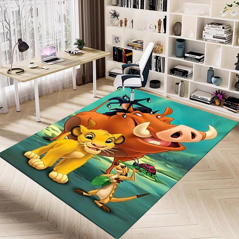 1pc Lion Adventure Carpet for Playroom Bedroom Living Room Sofa Home Decor,kids Game Area Rug Non-slip Floor Mat Y72957