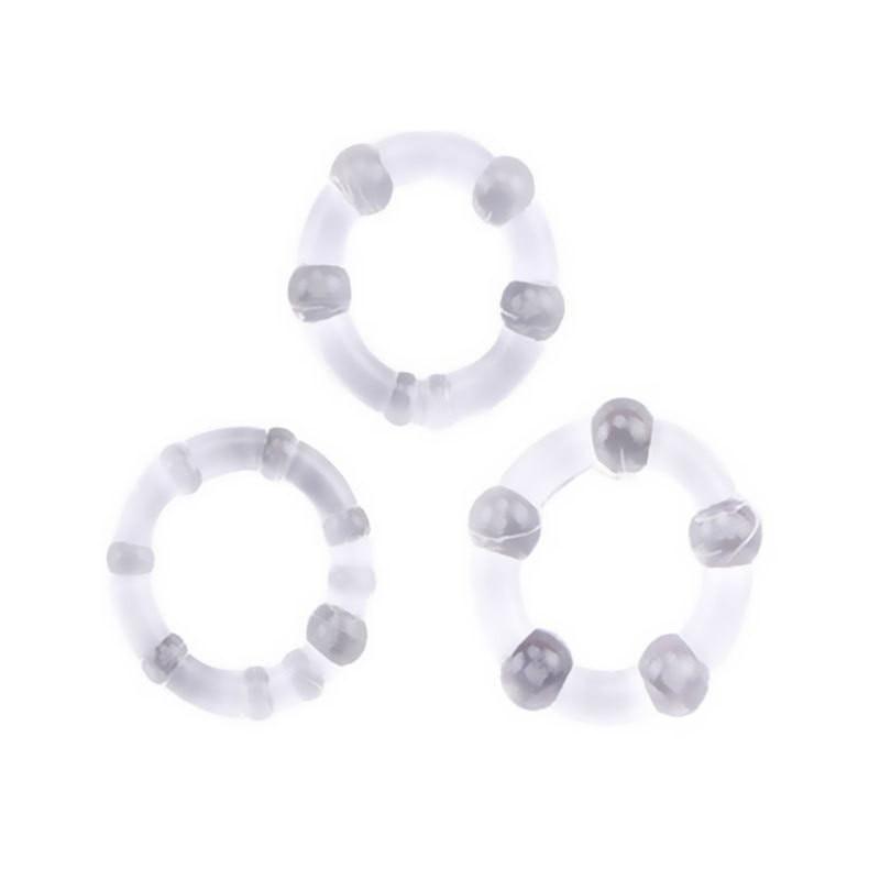 3Pcs Silicone Beaded Penis Rings Delaying Ejaculation Cock Rings Lock Ejaculation Sex Rings For Men