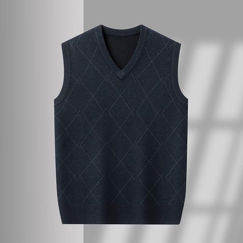 Hengyuanxiang Men's V-Neck Autumn/Winter Knitted Vest