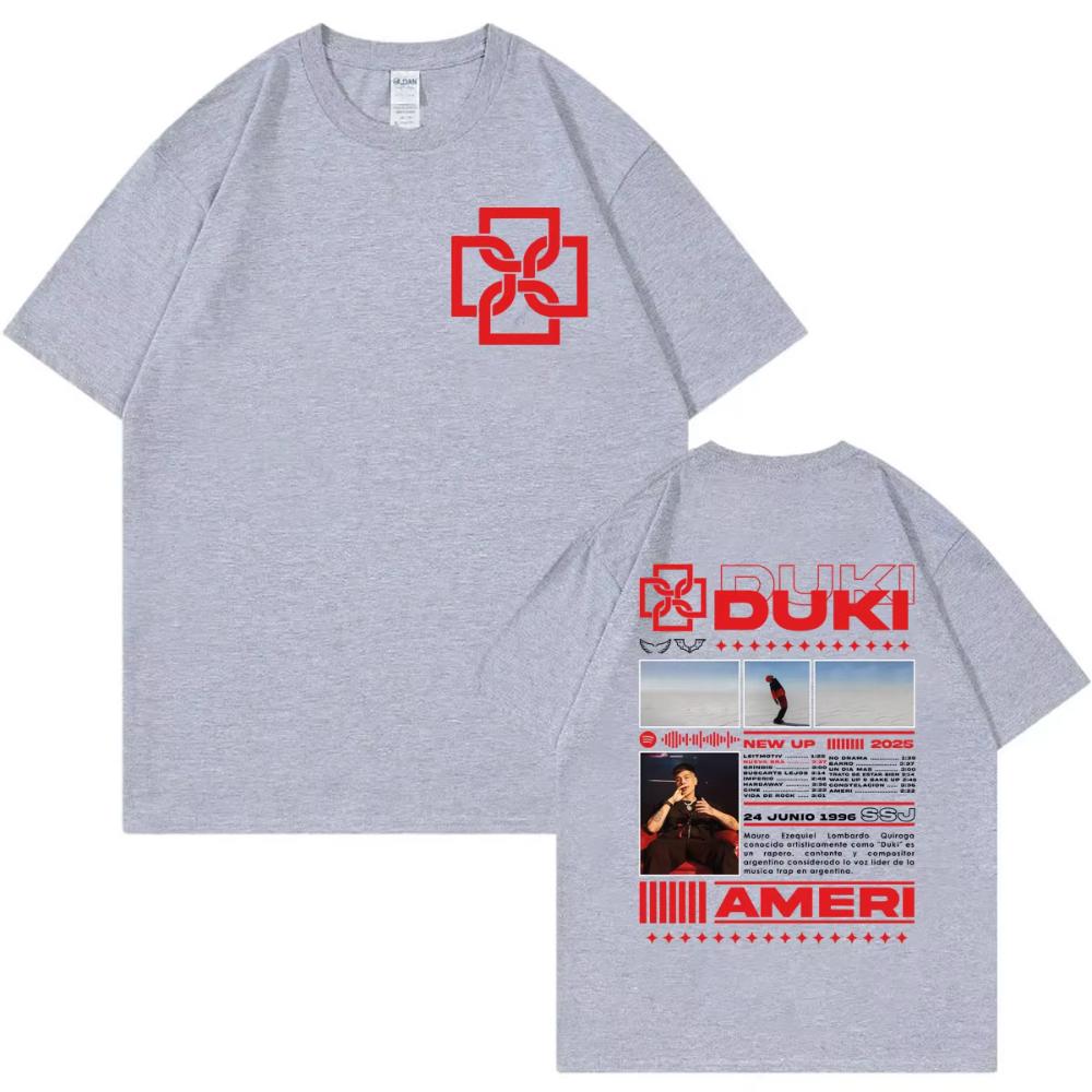 

Rapper Duki Tour 2025 Double Sided Print Tshirts Fashion Hip Hop Short Sleeve T Shirts Men Womens High Quality Cotton Tshirts S