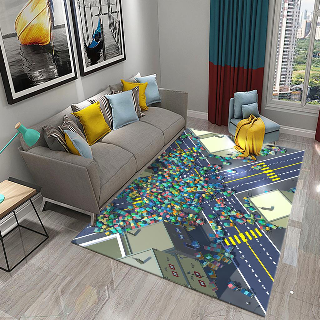 Děti Road Traffic Carpet Cartoon Auto Toys Koberec pro chlapce Dívky City Life Vzdělávací koberečky Vícebarevné Dětská Ložnice Hrací podložka do školky