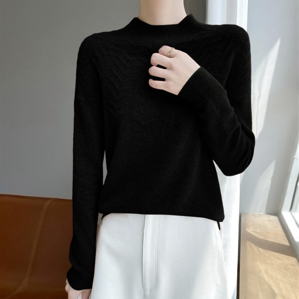 Women's Warm Half Turtleneck Pullover Long Sleeve Sweater