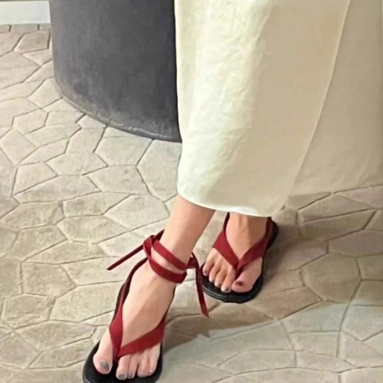 Fashion Women’s Fashion Ankle Strap Thong Flat Sandals | Comfort Leather Summer Casual Beach Footwear