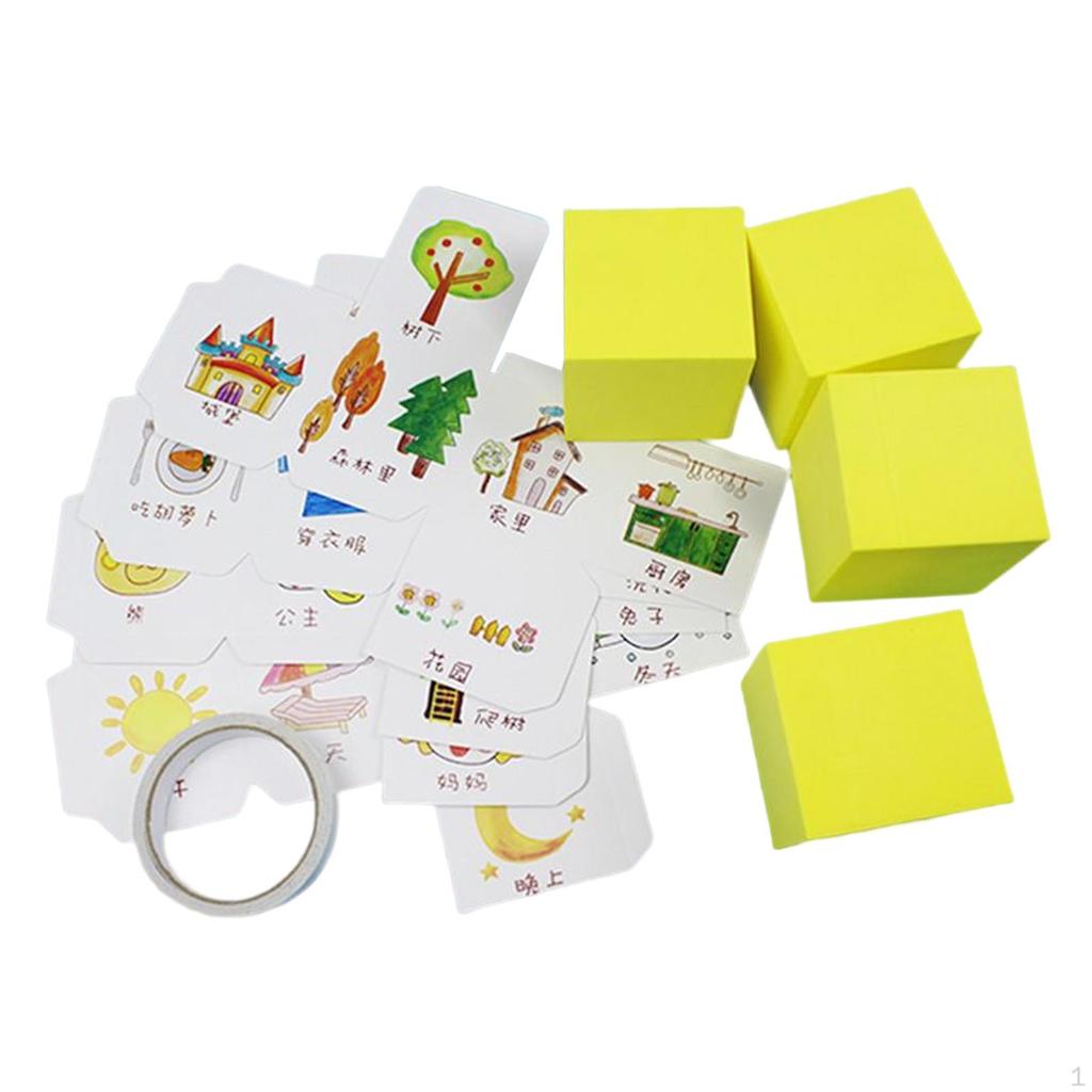 Foam Language Games Learning Toy Multicolor Sided Blank for Classroom Teaching Aids