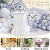 Spandex Stretch Cocktail Tablecloths with Natural Wavy, Cocktail Table Covers Round Table Skirt Fitted High Top Table Bar Party