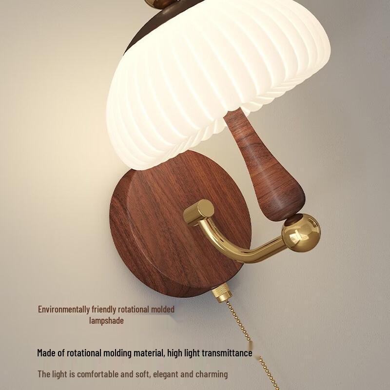 OEING Mid-Century Mushroom Bedside Wall Lamp