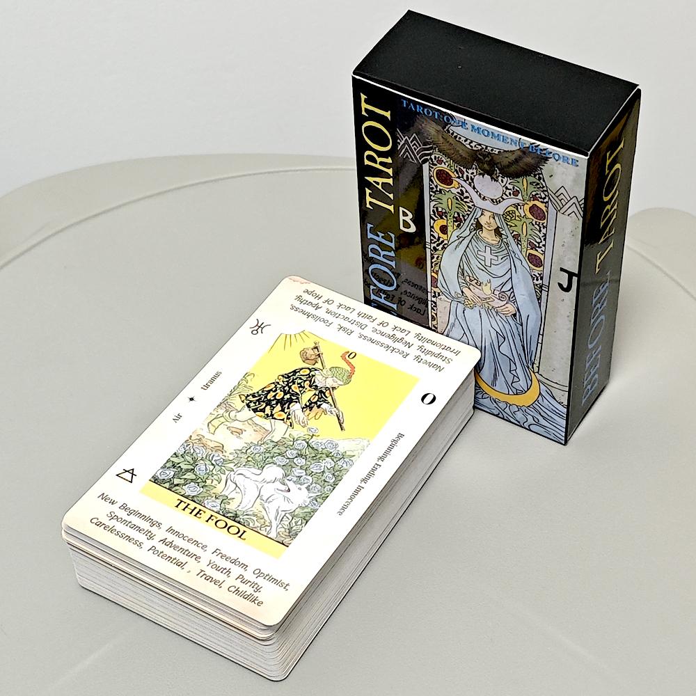 Before Tarot Deck 78 Stück Tarotkarten mit Schlüsselwörtern Ein Moment zuvor 10,3*6cm