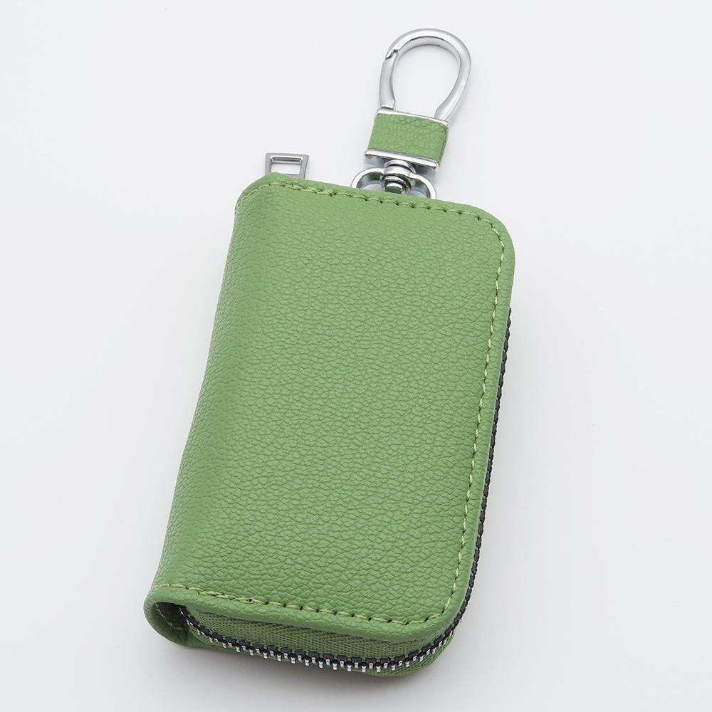Men Key Holder Housekeeper Leather Car Key Wallets Keys Organizer Women Keychain Covers Zipper Key Case Bag Unisex Pouch Purse