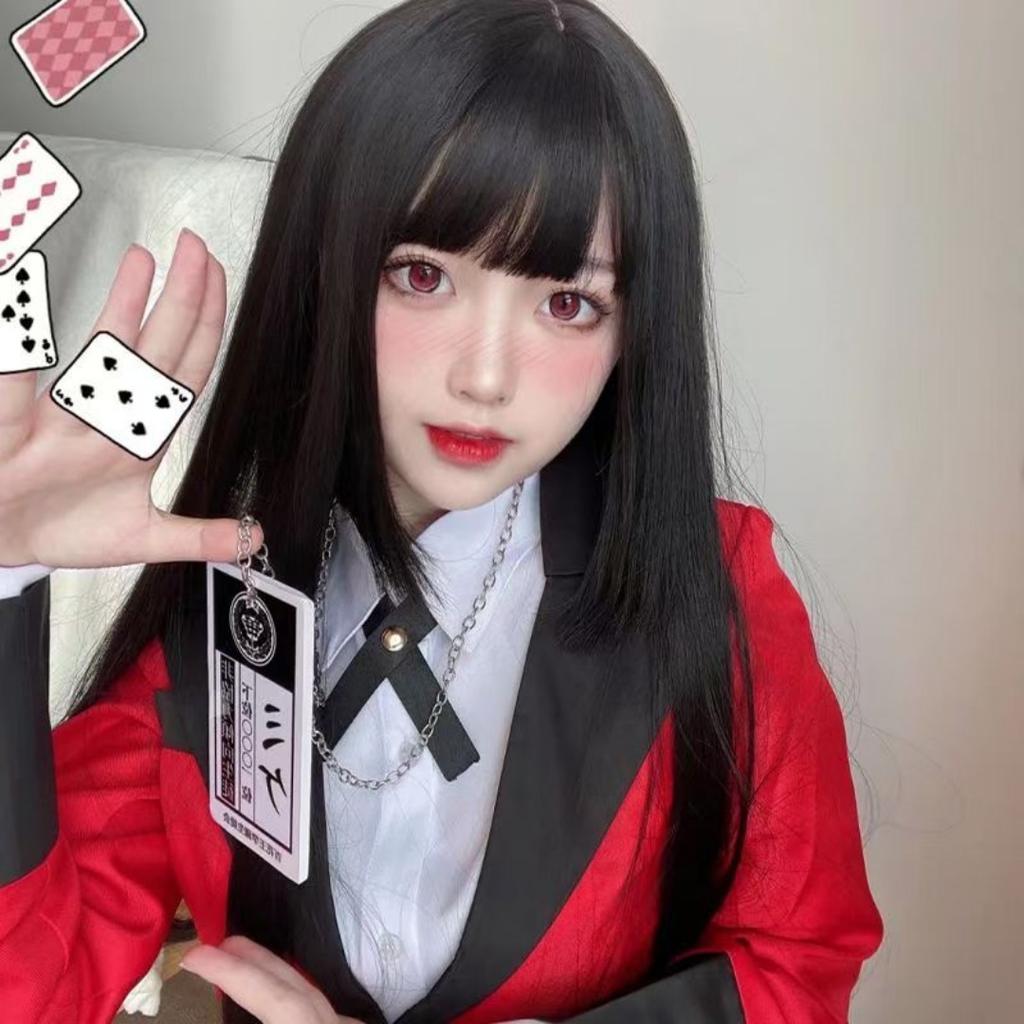 Anime Kakegurui Yomotsuki Runa Cosplay Kostüm Jas JK Schule Uniformen Jas Hoodie Halloween Karneval Kleidung