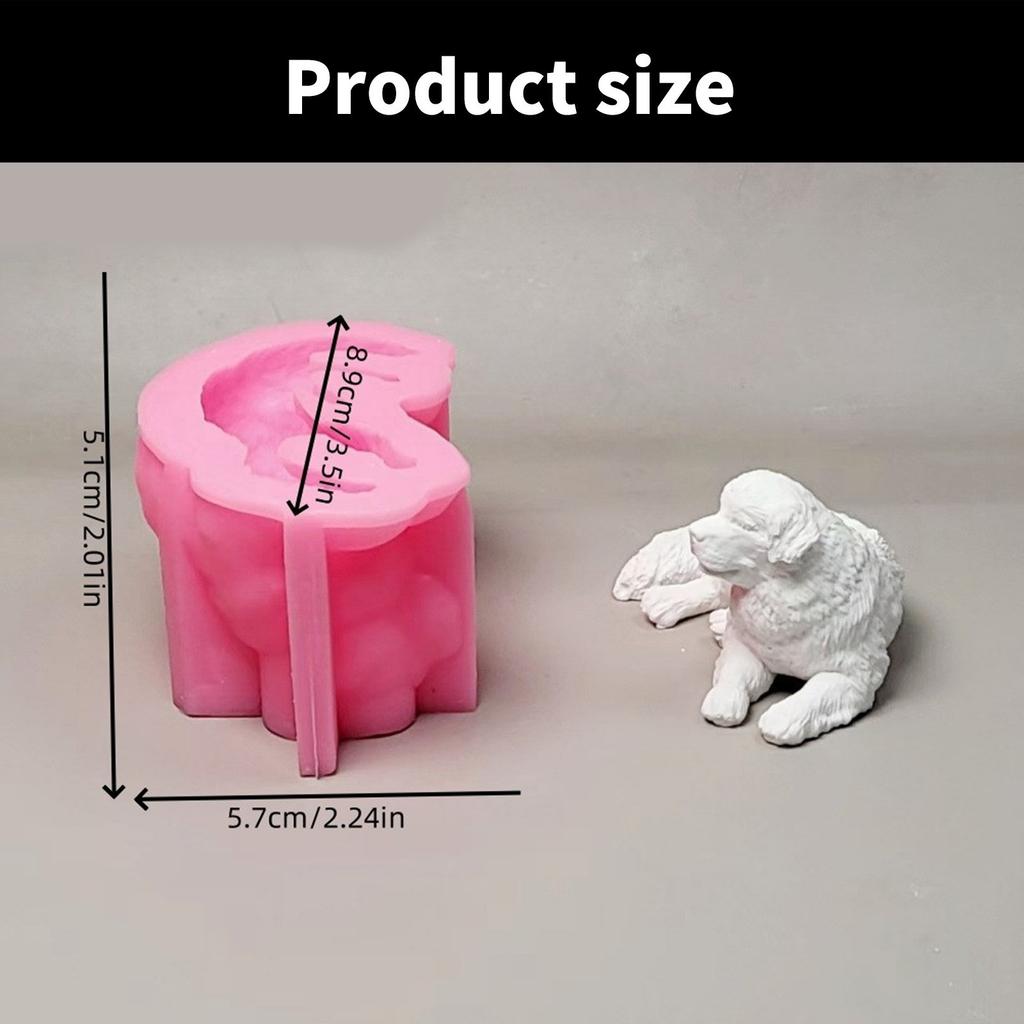 Dog Animal Figurine Silicone Molds Epoxy Resin Molds for Candle Making Fondant Silicone Molds for Chocolate Cake Baking