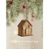 New Luminous Wooden House Christmas Pendants Creative Pendant Xmas Tree Ornaments Gifts New Year Christmas Decorations