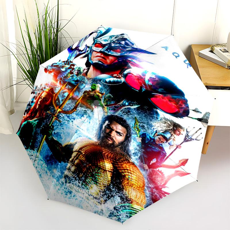 Aquaman Ocean Folding Umbrella Umbrella 8 Paraphenoid Bones Outdoor Light Printing