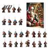 Regalo per Festa di Natale Calendari dell'Avvento Bassotto 2026, 24 Giorni Ciondolo Acrilico 2D Decorazione da Appendere all'Albero Calendario del Conto alla Rovescia, Ornamenti da Collezione Cane,