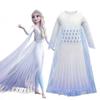 Majestätisches Die Eiskönigin 2 Weißes Elsa Cosplay Kostümkleid Für Mädchen Alter 3-10 Mit Umhang