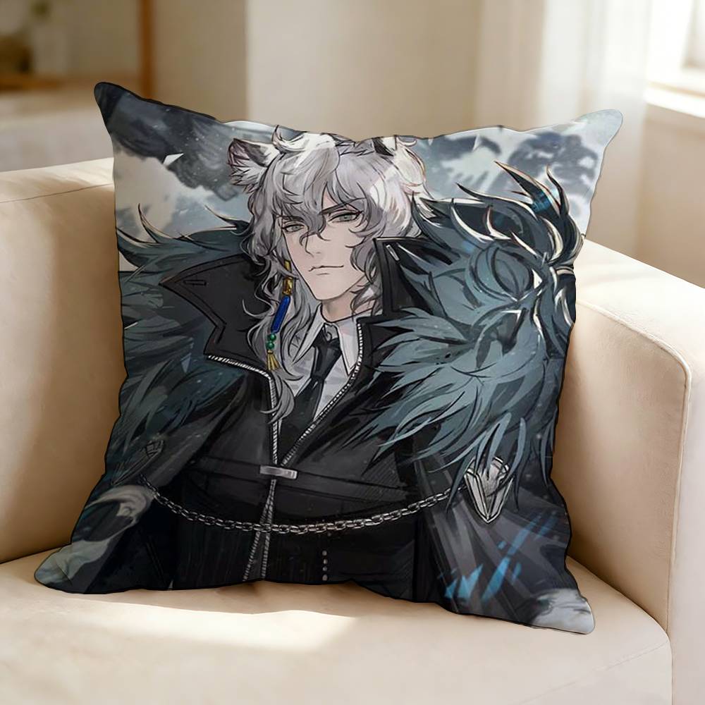 AnimeStyle Game AArknights SSilverAsh Square DoubleSided Printed Pillow Case Bedroom Bedside Pillow Sofa Cushion Cover