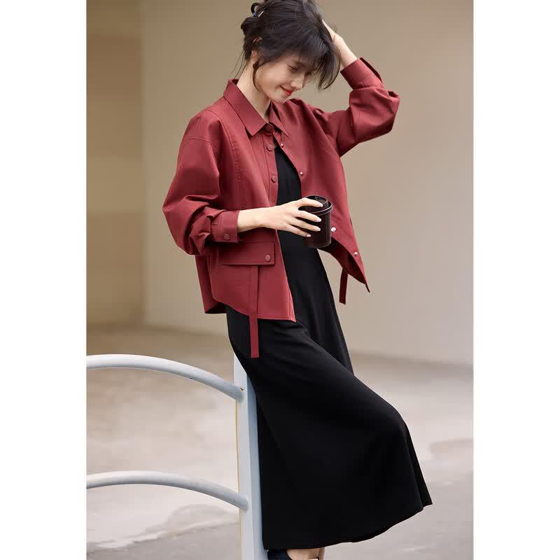 XWI Women s Cotton Jacket and Sling Dress Two-Piece Set M