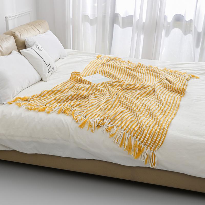 Вязаное покрывало для дивана — фото 15