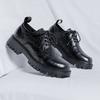 Leather Shoes Men's Summer New Men's Block Casual British Style Trend Business Big Head Platform Shoes 6406-R