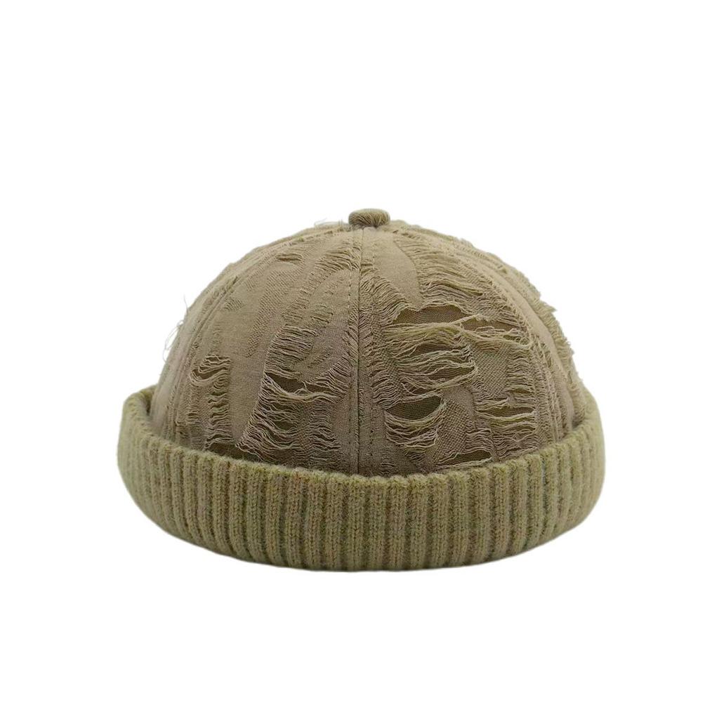 Big Head Circumference, Personality, Broken Hole, Retro Knitted Hat, Autumn and Winter New Korean Version, Small Face, Cold Hat