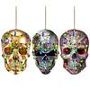 Horror Skull Pendant Car Rearview Mirror Skull Hanging Decoration for Halloween Christmas