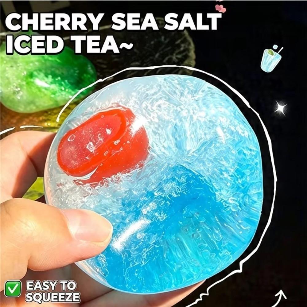 Slushie Fruit Slush Squishy Toy Fruit Smoothie Ice Cracked Crystal Ball Crispy Skin Ball  Portable