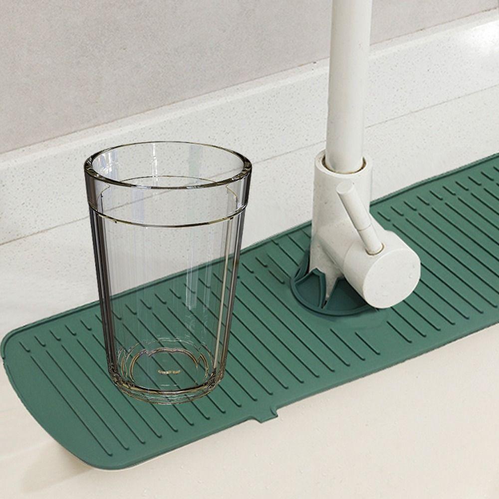 Water Ripples Mildew Proof Faucet Mat Water Catcher Mat Sink Splash Pad Countertop Protector