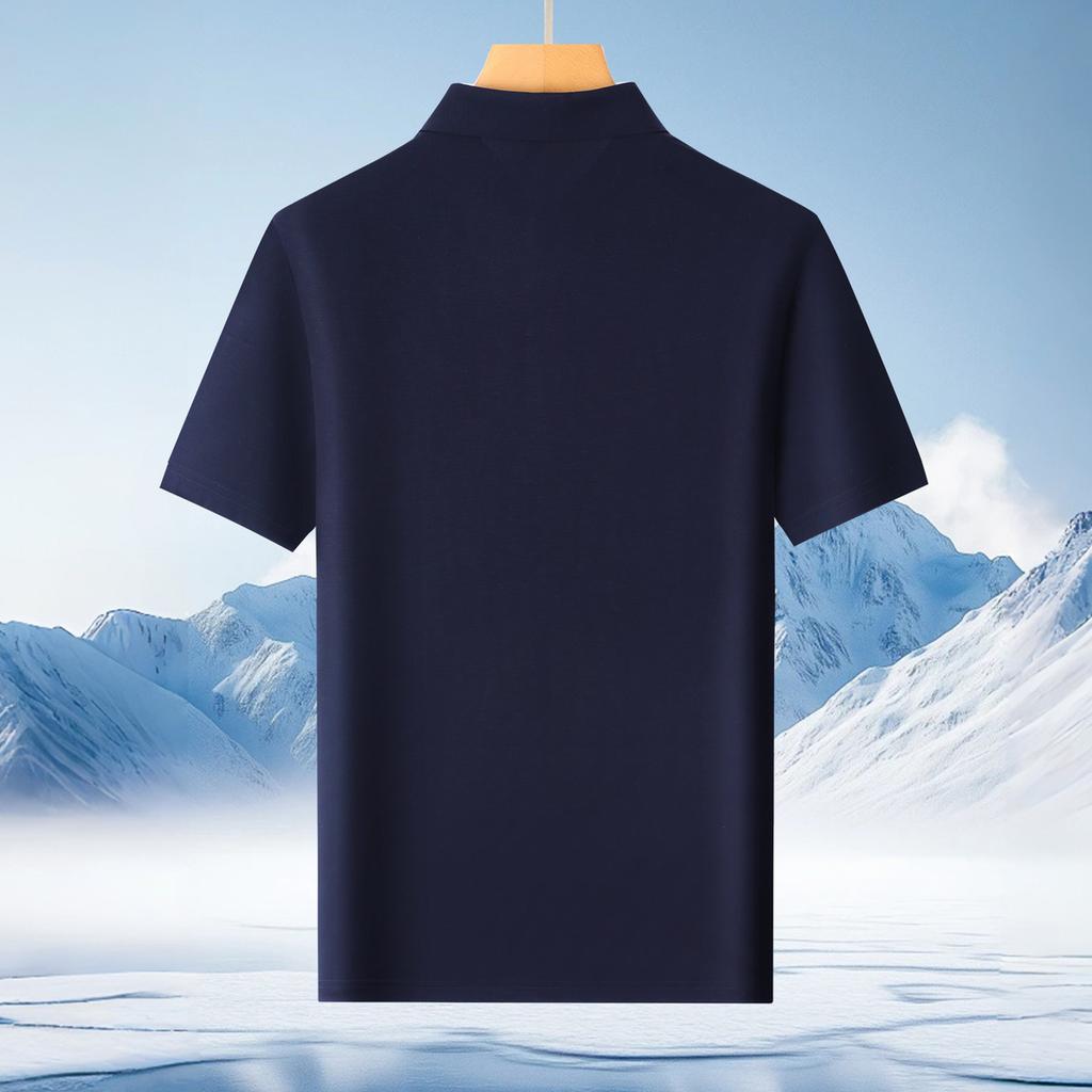 Modal Tencel POLO shirt men's short-sleeved summer thin collar T-shirt with anti-pollution and mulberry silk