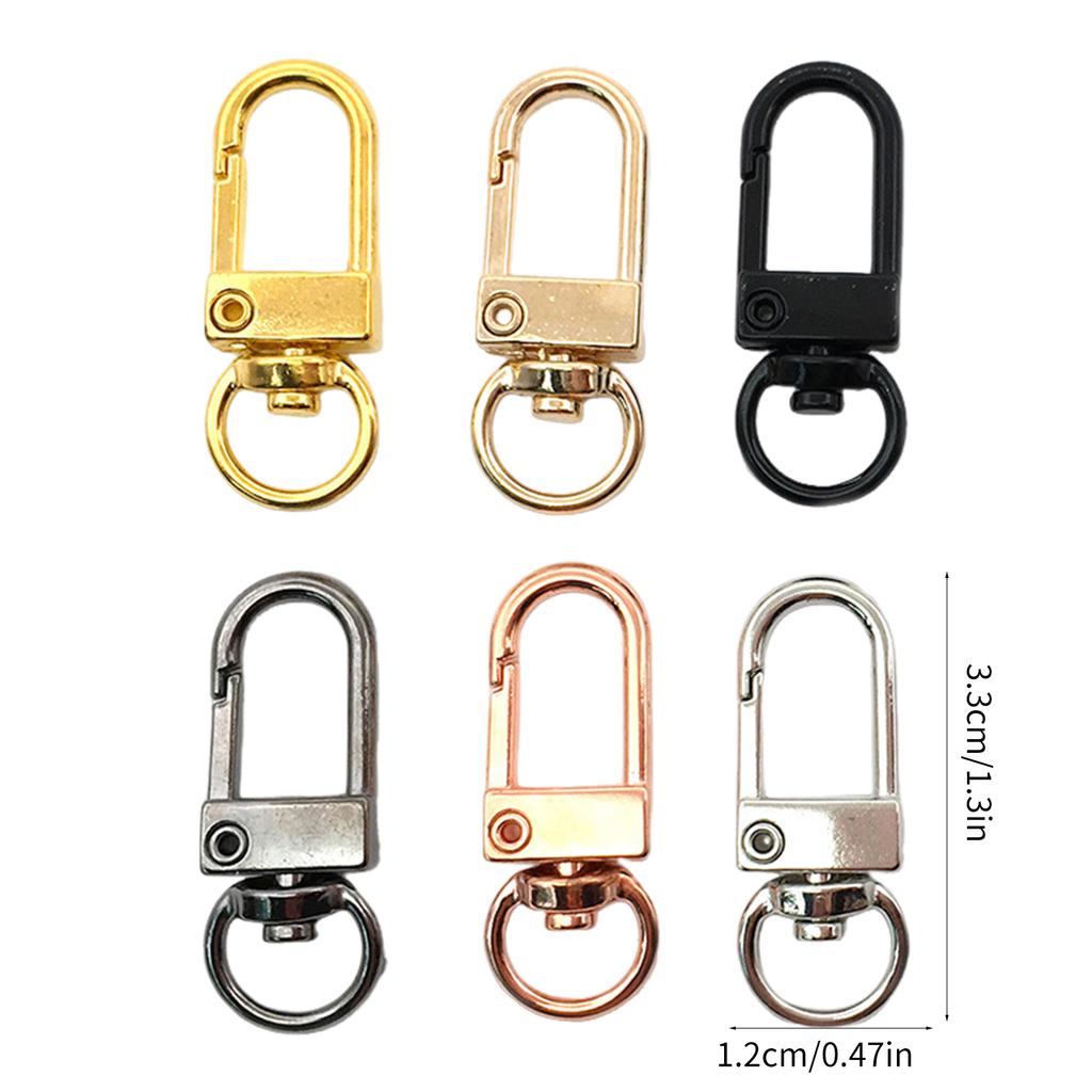 10 Stück Drehbänder Karabinerhaken Schlüsselanhängerhaken Metall Karabinerverschluss Schlüsselanhänger-Clips für DIY Taschenschmuckherstellung