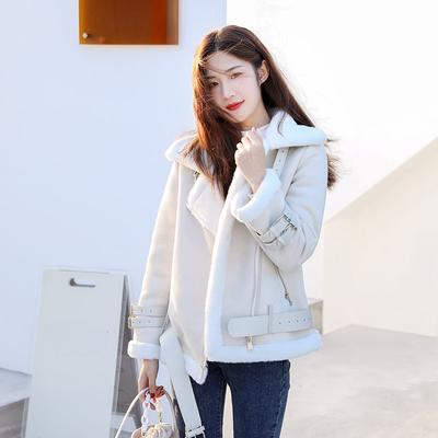 New Year, Autumn and Winter, Thickened Fur Integrated Sheep Short Jacket Women's Cotton-padded Clothing, Fur Cotton Clothing