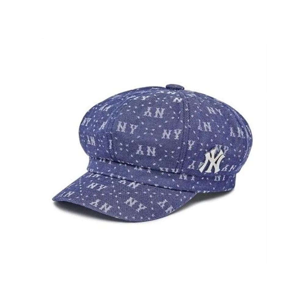 MLB Unisex Denim Diamond Monogram Newsboy Cap 3ACBM013N-50NYD 3ACBM013N-50NYD