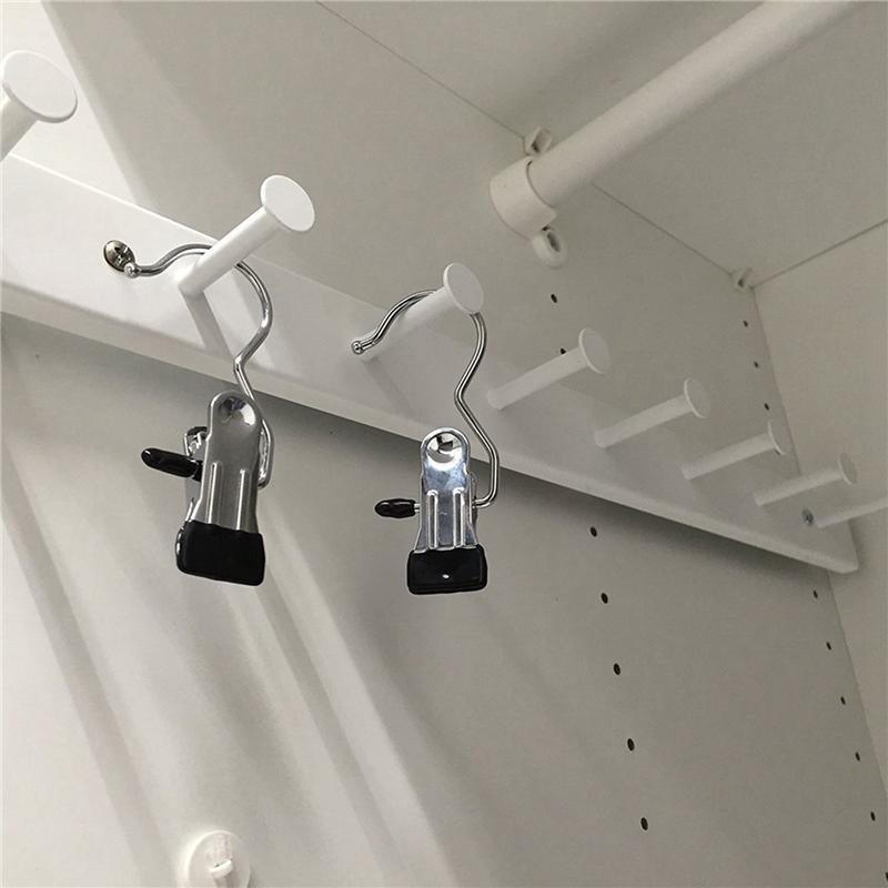 60PCS Legging Organizer For Closet Pants Hangers Space Saving Portable Stainless Steel Single Clips-B61B
