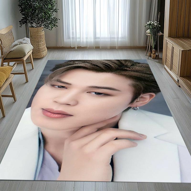 Jimin Kpop B-BTS Star Living Room Non-Slip Area Rug Soft Carpet for Bedroom Kids Playroom Sofa,Home Decor Doormat Gift 40cm x 60cm
