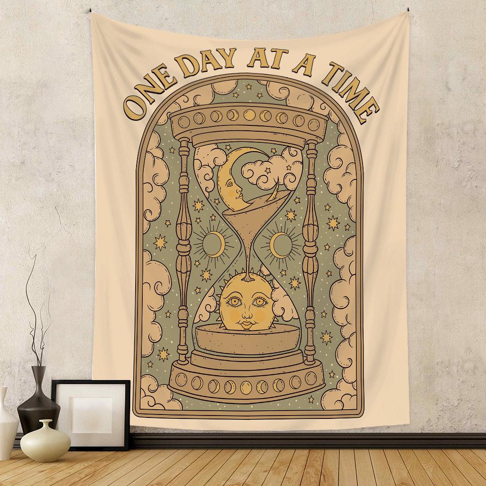 Vintage Tarot Cat Bohemian Wall Tapestry for Bedroom Decor Artwork Cat Tarot Vintage Boho Style Hanging Tapestry