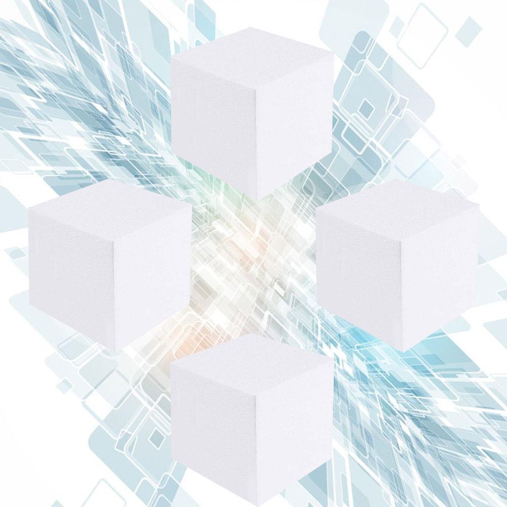 4Pcs Craft Foam Cube Blocks 15x15cm White Lightweight Sculpture Base for Cake Decorating Practice DIY Mold Baking Display Tools